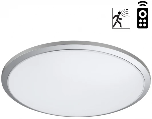 359210 Светильник накладной влагозащищ. диммир. с датчиком движения (пульт ДУ в комплекте) Novotech Mask 359210 серый IP43 LED 36W 170-265V 3240Лм 3000-6000К