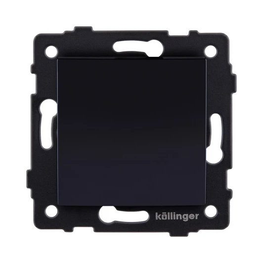 REA-R-005BK Выключатель кнопочный 1-клавишный 10А/250В изогнутый, черный Kollinger REA-R-005BK для Aspekt, Eleganz, Reflex