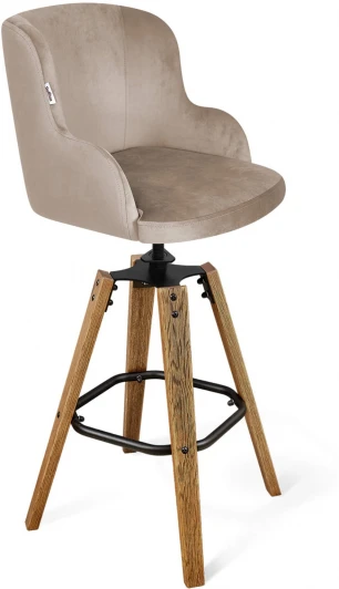 6253499701 Стул барный Sheffilton SHT-ST39/S93 латте/браш.коричневый/черный муар