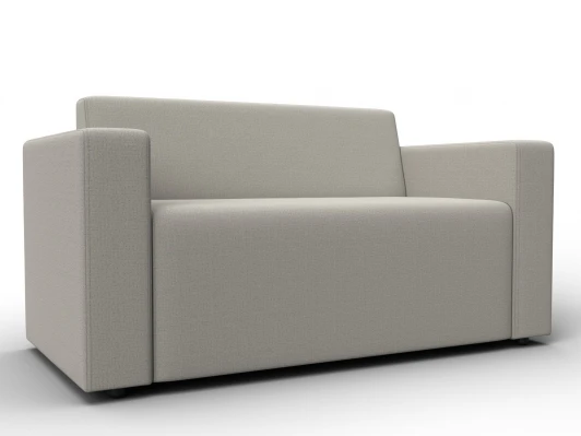 132451 Диван прямой Лига-093 (ДСП,Брус,Фанера/Пластик/Рогожка/Бежевый) Лига Диванов 132451