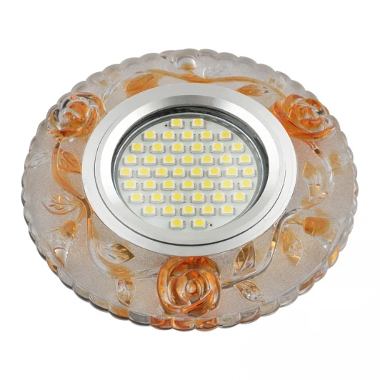 DLS-L150 GU5.3 GLASSY/GOLD Встраиваемый точечный светильник Fametto Luciole DLS-L150 GU5.3 GLASSY/GOLD (220V, круглые, розы)
