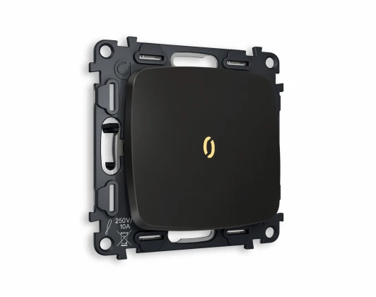 MO802010 Комплект механизма Ambrella Volt 1-клавишного выключателя с подсветкой 3200K OMEGA MO802010 Черный матовый QUANT