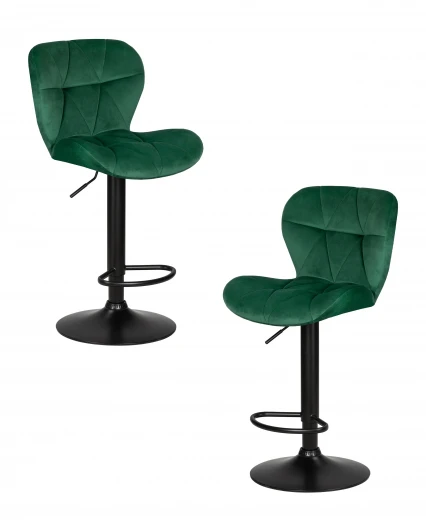 LM-5022-N_B-M_V-MJ9-88 Набор 2 шт стул барный DOBRIN BARNY BLACK (зеленый велюр (MJ9-88))