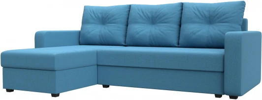 125989L Диван угловой Ливерпуль Лайт левый угол (Голубой/Рогожка) Лига Диванов арт.125989L