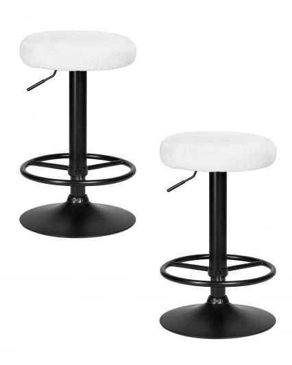 LM-5038-N_B-M_CB-white Набор 2 шт табурет барный DOBRIN TEDDY BLACK (белый букле (13))