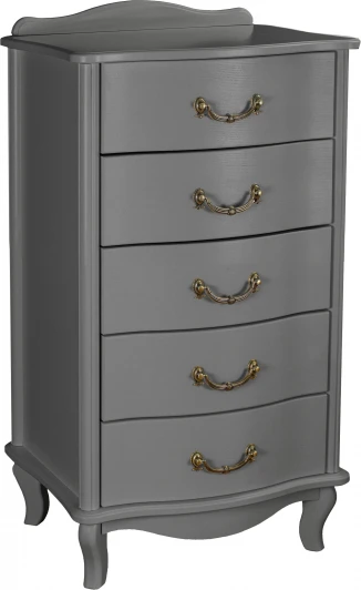 009082 Комод Джульетта узкий 5 ящ., серый ясень Л Mebelik арт.009082