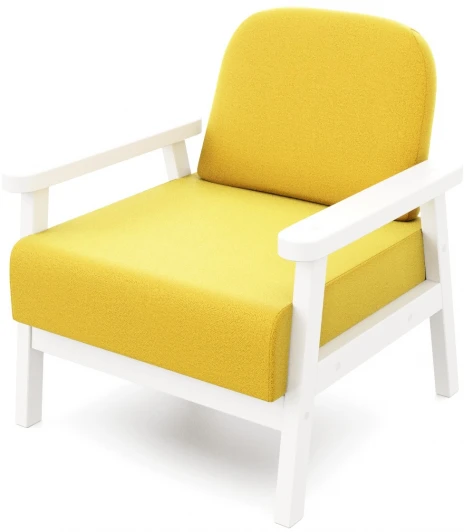 21962 Кресло Arsko Флори белая эмаль велюр желтый