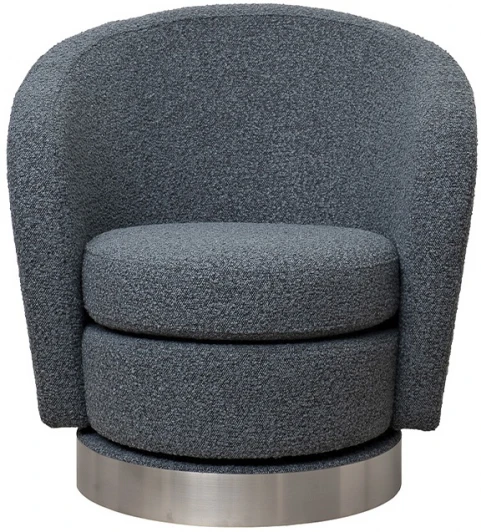 Napoli-Orso Mare Кресло Napoli вращающееся, букле т.серое Orso Mare 76*76*76см Garda Decor