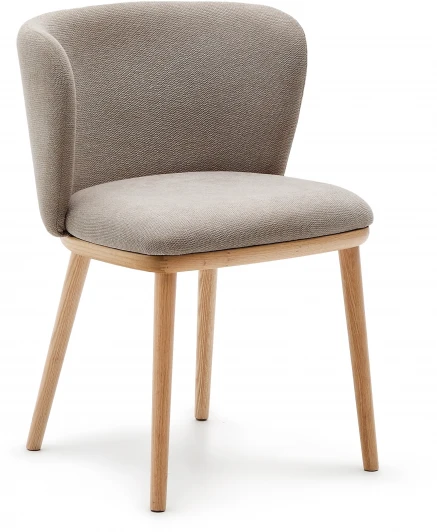 217213 Ciselia Стул из коричневой синели и натурального массива ясеня La Forma (ex Julia Grup) арт.217213