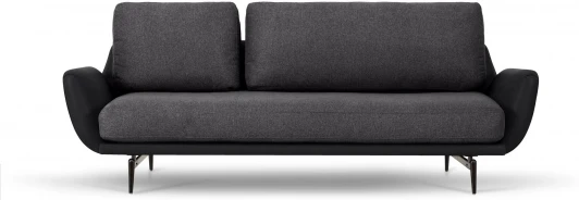 786853 Диван Ispani трехместный ОГОГО (арт.786853), (Ткань,Экокожа/Черный,Серый)