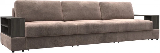 129082 Диван прямой с 2 полками Лига-055 НПБ Лонг Лига Диванов (Велюр) арт.129082