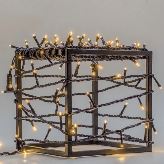 PST100-11-2WW Гирлянда Нить 10м тепло-белая 220В, 100 LED, провод черный ПВХ, IP54 Laitcom PST100-11-2WW