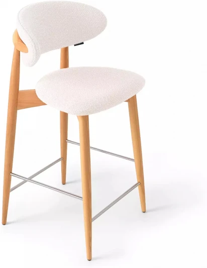 20934 Стул полубарный Paolo, бук натуральный, ткань, белый Top Concept арт.20934