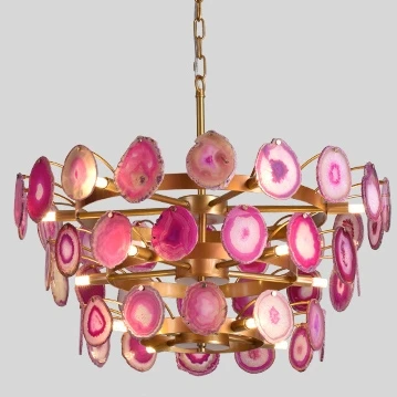 40.1865.RU.20.LC Подвесная люстра Agate Burst Chandelier 3 Round Pink D70 ImperiumLoft 40.1865.Ru.20.Lc (74967-22) (220V, на цепи)