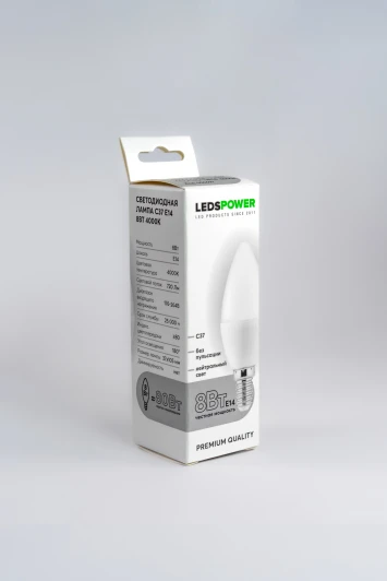 006697 Лампочка светодиодная E14 8Вт 4000K LEDS POWER 006697