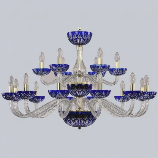 1308/12+6/360/2d G Cl/Clear-Blue/H-1I Подвесная люстра Bohemia 1308 1308/12+6/360/2d G Cl/Clear-Blue/H-1I