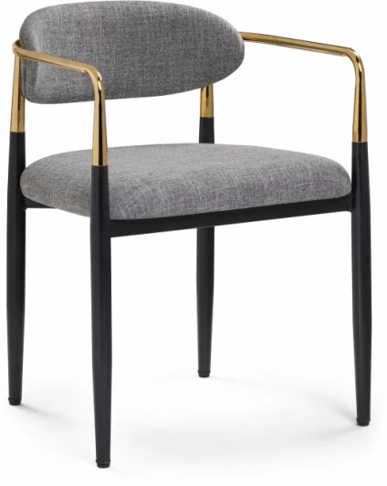 15741 Стул на металлокаркасе Woodville Lord gray / black / gold