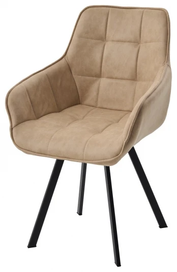 635M06182 Стул СОЛИС 360 град. поворот. Федерика Бежевый, иск.замша / черный каркас M-City 64746