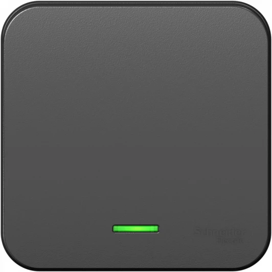 BLNVA106116 Выключатель накладной одноклавишный с подсветкой (антрацит) Systeme Electric Blanca BLNVA106116