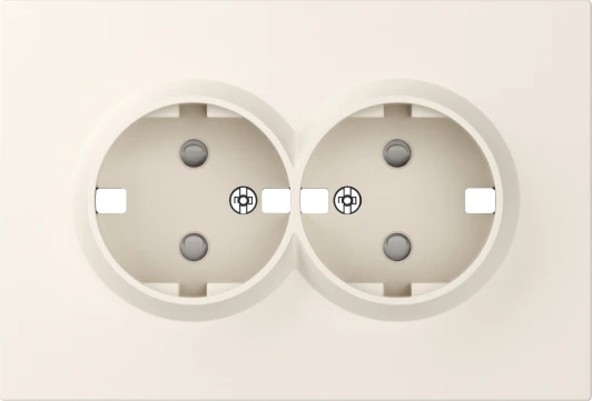 DE22231 Накладка для розетки 2-й с заземлением, со шторками 16A 250 В~, матовый кремовый Donel A07 DE22231