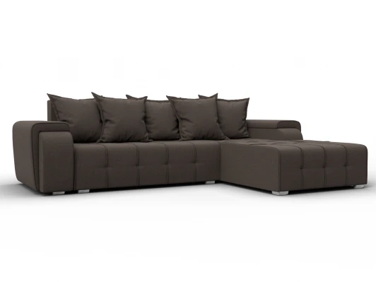 137341 Диван угловой Лига-121 правый угол (ДСП,Брус,Рогожка/Коричневый) Лига Диванов 137341