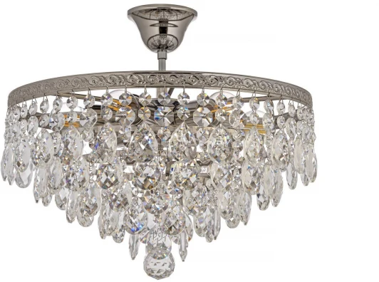 Castellana E 1.3.30.608 N Потолочная люстра на штанге Arti Lampadari Castellana Nickel E 1.3.30.608 N (220V, хрусталь, круглые)