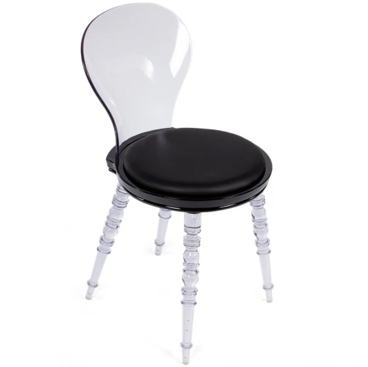 FR 0057 Стул Babel чёрный с прозрачными ножками