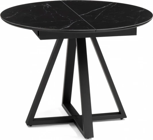 588017 Кухонный стол Woodville Нельсон 100(140)х100х76 shakespeare black / черный (МДФ) арт.588017