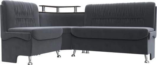 126113L Диван кухонный угловой Сидней левый угол (Серый/Велюр) Лига Диванов арт.126113L