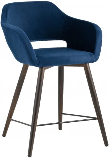 УТ000025170 Стул полубарный Stool Group Саймон велюр тёмно-синий УТ000025170