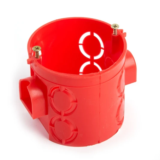 49002 Подрозетник углубленный с кабель-каналом (красный) Stekker 49002