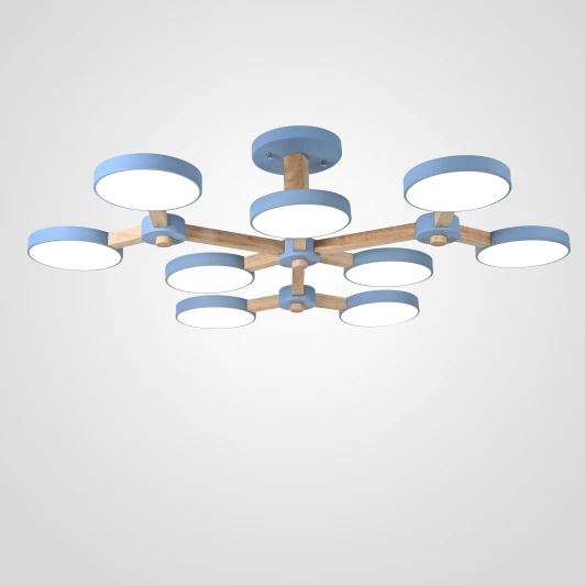 Turna-X01 Потолочная люстра на штанге LED TURNA Голубой ImperiumLoft Turna-X01 (178302-26, Умный дом, WiFi, голосовое управление)