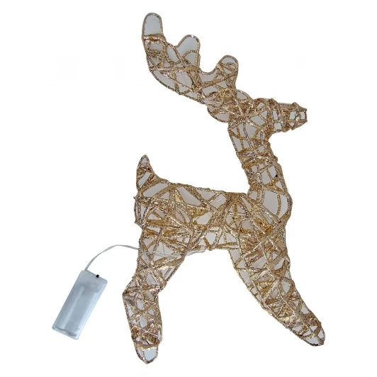 ULD-M2430-030/STB/3AA WARM WHITE IP20 GOLDEN DEER Фигура светодиодная каркасная «Золотой олень», на батарейках 3АА (не в/к), 24х30см, 30 светодиодов, теплый белый свет, провод прозрачный Uniel ULD-M2430-030/STB/3AA WARM WHITE IP20 GOLDEN DEER