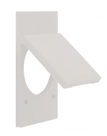 AW04P Накладка с крышкой на розетку 220V с/з со шторками винтовой зажим 16A (белый матовый) Meiton AW04P