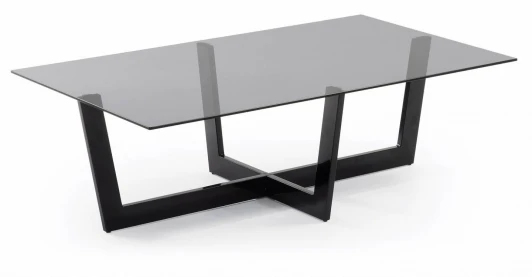 023579 Журнальный стол La Forma (ex Julia Grup) Plam (Черный,Прозрачный,Серый/ Металл,Стекло,Сталь)