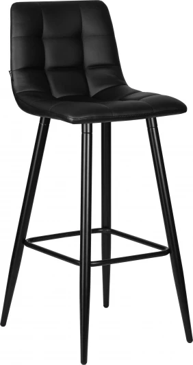 8078-LML NICOLE Стул барный DOBRIN NICOLE (черные матовые ножки, черная экокожа (P-01))