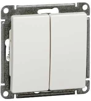 VS510-252-1-86 Выключатель встраиваемый двухклавишный (белый) Systeme Electric W59 VS510-252-1-86