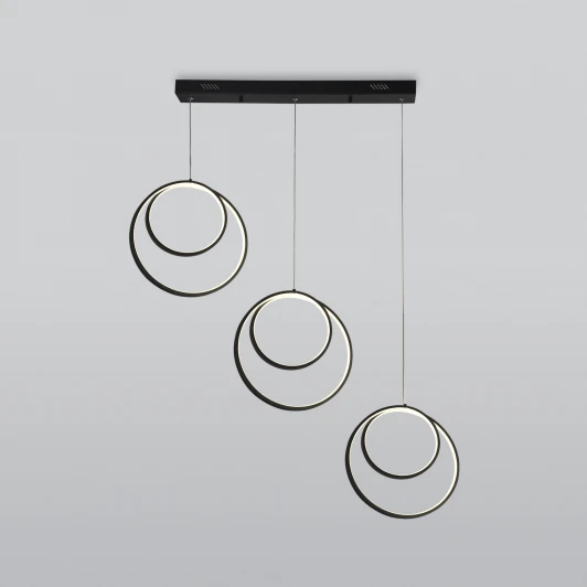 90308/3 черный Подвесной светильник светодиодный Eurosvet Flow 90308/3 черный (220V, на проводе)