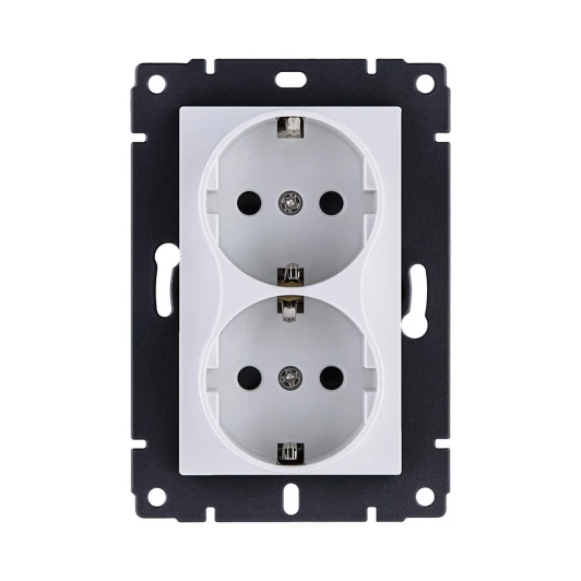 REA-032WH Розетка штепсельная SCHUKO двойная 16A/250 В белый Kollinger REA-032WH для Aspekt, Eleganz, Reflex