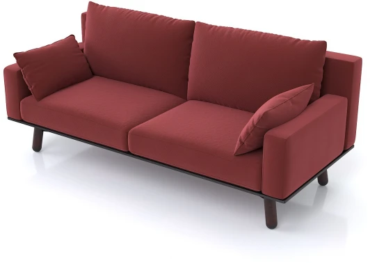 19658 Диван Arsko прямой Колин орех велюр красный