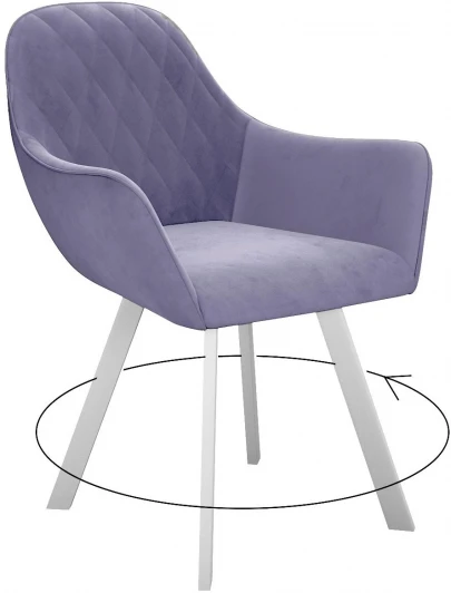 00-00062361 Стул 240 поворотный, Z23 лаванда, ножки белые Dikline 00-00062361
