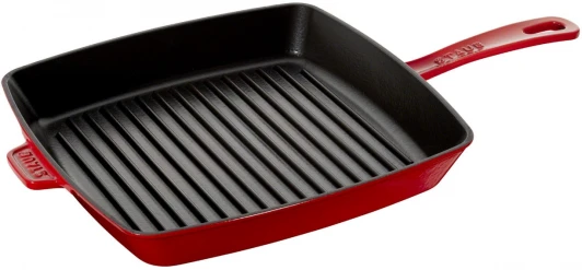 12123006 Сковорода-гриль квадратная, 30 см, вишня 12123006 Staub