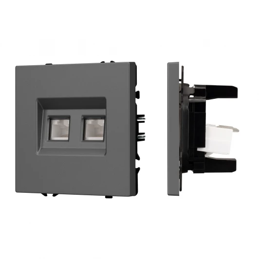 054315 Механизм сдвоенной компьютерной розетки SCT-NOBE-MPC2-SFPL-GR (RJ-45, CAT6) (Arlight) 054315