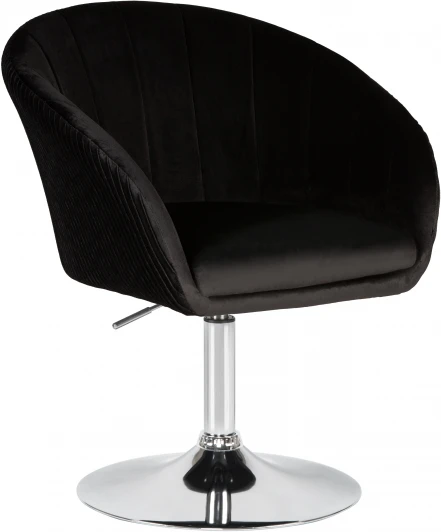 8600-LM, цвет сиденья черный велюр (1922-21), цвет основания хром Кресло дизайнерское DOBRIN EDISON (черный велюр (1922-21)) 8600-LM 8600-LM, цвет сиденья черный (1922-21), основания хром