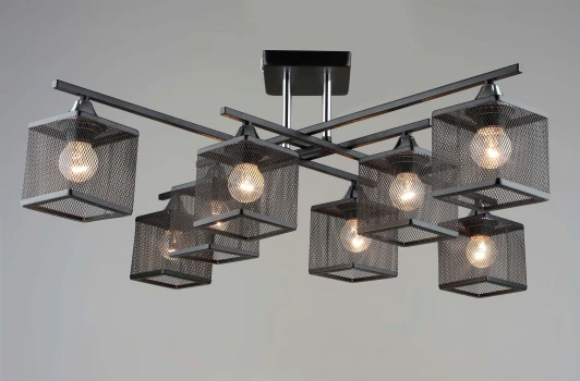 000066048 Потолочная люстра на штанге Мелодия Света SL1N SL8432-8 BK+CR 000066048