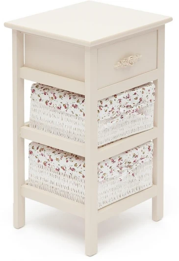 9741 Тумба с 2 корзинами и ящиком Secret De Maison FANTASIE 3 ( mod. 4326 ) butter white (слоновая кость) (дерево павловния, мдф)