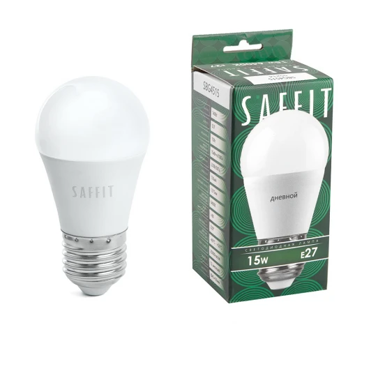 55214 Лампа светодиодная Saffit SBG4515 55214 Шарик E27 15W 230V 6400K