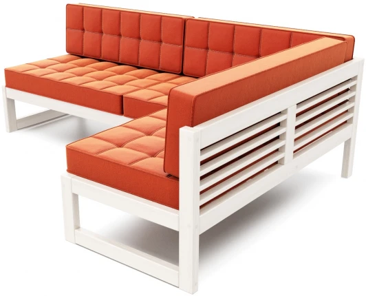 21913 Диван Arsko угловой Сега У беленый дуб велюр оранжевый