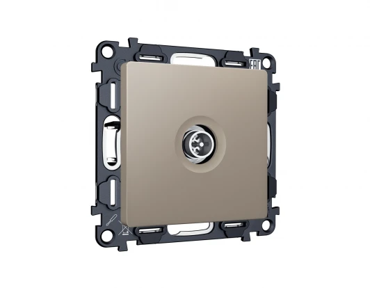 MA373005 Комплект механизма ТВ-розетки оконечной экранированной встраиваемый (серо-бежевый матовый) Ambrella Volt QUANT MA373005