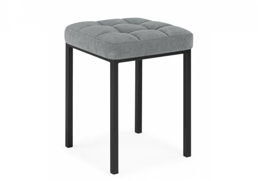 664654 Табурет Байя микровелюр катания сильвер / черный 664654